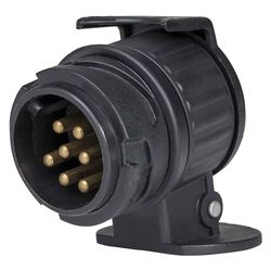 as - Schwabe Mini adaptador universal - tomada de reboque de 12 V para exteriores, ligação de tomada de carro de 13 polos e tomada de caravana de 7 polos - preto I 60439