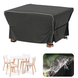 Velway Afdekking voor tuinmeubelen, waterdicht, 125 x 125 x 74 cm, winddichte beschermhoes met reflecterende strepen, 600D Oxford meubelsets, afdekking, stofdicht, afdekhoezen voor tuintafel,