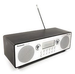 Panasonic RF-D100BT Radio Digital Dab, FM, Estilo Vintage, Despertador, Bluetooth, AUX, con Cable y a Pilas, Bass Reflex, Ideal para Interiores y Exteriores