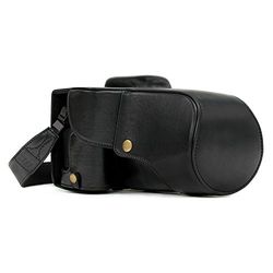 MegaGear MG1184 Canon EOS Rebel T6s, EOS 760D, EOS 8000D (18-55mm) Ever Ready Leather Camera Case and Strap, Black
