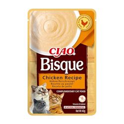 INABA CIAO Bisque di Pollo, Cibo Umido per Gatti - Crema Sana e Deliziosa ad Alto Contenuto di Umidità - Cibo per Gatti Complementare Senza Conservanti o Coloranti Artificiali, Grain-Free - 1 x 40gr