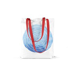 Bonamaison, 100% Algodón Bolso De Mano Impreso, Bolso de la Compra Reutilizable, Bolso De Compras, Ecológico, Plegable, Bolso de Tela de Lona con Asas Rojas, 34X40 Cm - Fabricado en Turquía
