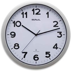 Maul Relógio de parede MAULstep de 40 cm de diâmetro, rádio relógio com ajuste automático de tempo, ideal para sala de estar, quarto, cozinha, estúdio e escritório, boa legibilidade para grandes