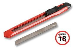 DURATOOL Small Retractable Craft Knife – Snap-Off Blade, Lockable Design, Spare Blade Included – 125mm – D01417