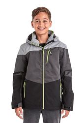 Killtec Girl's Giacca da sci/giacca funzionale con cappuccio e paraneve KSW 161 BYS SKI JCKT, grey melange, 128, 38494-000