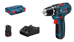 Bosch Professional 12V System GSR 12V-15 - Atornillador a batería (30 Nm, 2 baterías x 2.0 Ah, en L-BOXX)