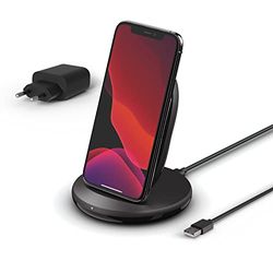 Belkin BoostCharge 15W Wireless Charging Stand (Qi Charging Stand for Fast Wireless Charging for Devices such as iPhone, Samsung, Pixels) - Black