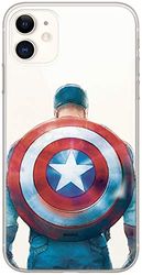 Ert Group Funda para teléfono móvil Apple iPhone 11 Original y con Licencia Oficial de Marvel con diseño Captain America 002 Adaptada a la Forma del teléfono móvil, parcialmente Transparente
