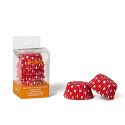 DECORA, 0339669 Moldes para Muffins Pois Rojo, Moldes Muy Prácticos para Hornear, Presentar y Regalar Muffins, Resistentes hasta 220°C, En un Práctico Blister