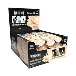 Warrior Crunch - High Protein Bars - 20g Protein Each Bar - Low Carb, Low Sugar Snack - 12 Pack x 64g (White Chocolate Blondie)