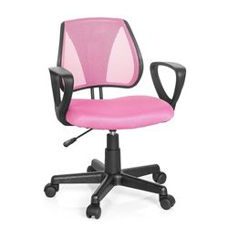 hjh OFFICE 725104 Cadeira de secretária para crianças KIDDY CD de malha rosa, encosto de altura ajustável, cadeira giratória infantil