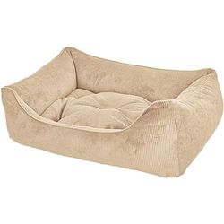Dandy Dog Cuccia per cani Relax Beige – Fodera rimovibile e imbottitura lavabile in morbido velluto resistente di alta qualità Made in Germany – Taglia M