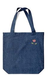 Green Fish Denim-draagtas, bedrukt, boodschappentas, machinewasbaar, opvouwbaar, handtas van jeans met handgrepen, 38 x 42 cm, multicolor, Eén maat, modern