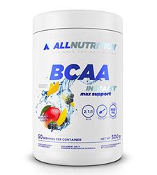 ALLNUTRITION BCAA Max Support Powder with high dose Amino Acid Complex - Glutamine Leucine Valine Isoleucine Taurine Easy to Dissolve and high Yield - Mango-BlackBerry