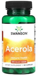 Swanson - Acerola, 500mg | Natural Vitamin C and Antioxidant Support - 60 Capsules