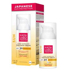 HADA LABO TOKYO SUN Face solskyddsmedel ansikte 50 ml 30 SPF UVA UVB – solskydd – solskydd – dagkräm – återfuktar – för känslig hud