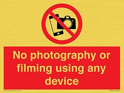 Nessuna fotografia o riprese utilizzando alcun dispositivo Sign - 200x150mm - A5L