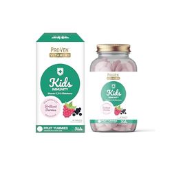 Proven Children's Vitamins - Immune System Booster Kids - 60 Delicious Chewable Daily Immunity Tablets with Vitamin C, D & Elderberry Extract, Carefully Formulated for Bone, Teeth & Muscle Health