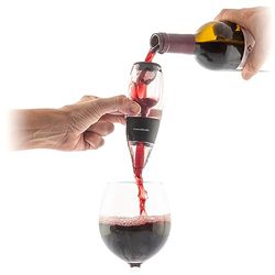 InnovaGoods - Aérateur de Vin Élégant avec Filtre et Support, Oxygène et Exalte Saveurs, Base Anti-Goutte, Pochette de Transport Incluse, Transparent, Silicone ABS AS