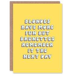 Artery8 Greeting Card Blondes Have More Fun Brunettes Remember It Funny For Her Woman Wife Gran Mum Sister Birthday Card