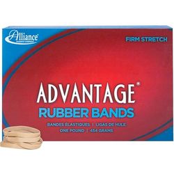 Alliance Rubber 26625 Advantage Bandas de goma tamaño 62, caja de 1 libra contiene aproximadamente 450 bandas (2 1/2 pulgadas x 1/4 pulgadas, crepe natural)