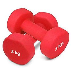 JIM Fitness 1 paar halters 2 x 4 kg zeshoekig van zacht rubber