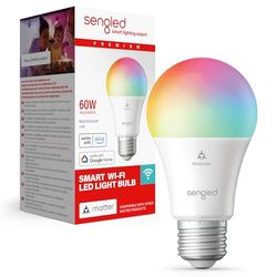 Lampadina LED smart Sengled (E27), abilitata per Matter i Alexa, multicolore, equivalente a 60 W, 800 LM, abbinamento istantaneo, compatibile con Matter richiesta, 2,4 GHz, Wi-Fi, confezione da 1