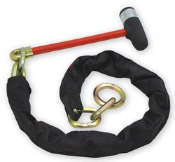 DoubleLock - Kettingslot - schakelketting SCM - Veiligheidsslot - Stick - Duurzaam slot - Vergrendeld binnen vijf seconden - Rood - Zwart - SCM-getest