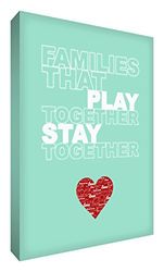 Feel Good Art 36 x 24-inch A1 extra grote moderne typografische families die samen spelen en samen blijven dik vak canvas, mintgroen