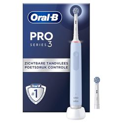 Oral-B Pro 3 3000 Blauw Elektrische Tandenborstel, 2 Opzetborstels, Ontworpen Door Braun