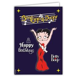 IETSCPXL-19011 MAXI Grote kaart XL Happy Birthday Betty Boop-Oop-A-Doop Officiële Licentie Collectie Dames Meisjes Pin-Up Retro Vintage Cadeau - 22 x 31 cm Binnenkant 44 x 31 cm - Met envelop