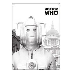 Dr Who Tin Sign Large Dr Who Greyscale cyberm