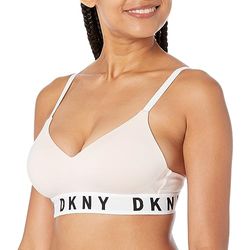 DKNY Gezellige Boyfriend Draadloze Push-up-beha voor dames, Parel Crème, M