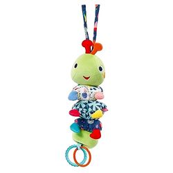 Fehn Muziekdoosje, baby, slaaphulp, knuffel met melodie "Goeden avond, goeden nacht" van Johannes Brahms, voor onderweg en thuis, muziekspeelgoed voor baby's en peuters, Color Friends, rups