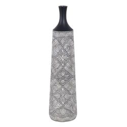 BigBuy Home Vaas wit zwart polyhars 20 x 20 x 80 cm