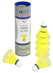 VICTOR International Nylonball Shuttle 1000 Volants badminton Tube de 6 Medium Jaune