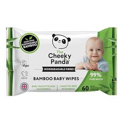 The Cheeky Panda Biodegradowalne chusteczki bambusowe dla niemowląt | 99% oczyszczona woda, odpowiednie dla skóry wrażliwej, testowane dermatologicznie