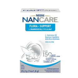 NESTLÉ NANCARE FLORA-SUPPORT integratore alimentare pediatrico da 12 mesi, 14 bustine da 1.8 g (25.2 g)