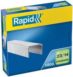 Rapid 23/14mm Standard Staples, For Stapling 80-110 Sheets, Use with Heavy Duty Staplers, Galvanised Wire, Box of 1000, 24869500