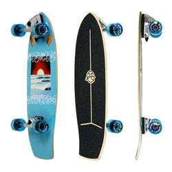 Flow Surf Skates Grom 29" Blauw Surf Skateboard met Carving Truck