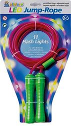alldoro 60345 led-springtouw, springtouw met 11 leds, kinderspringtouw met licht, sportspeelgoed voor tuin, fitness, beweging en outdoor, voor kinderen vanaf 6 jaar en volwassenen, groen/rood gesorteerd