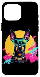 Funny Retro Vintage 80s Doberman Pinscher Dog Lover Custodia per iPhone 16 Pro Max
