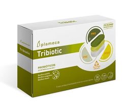 Plameca Tribiotic - Fórmula 3 en 1 - Probióticos y Prebióticos Intestinales, con Postbiótico - Mejora la Salud Digestiva Integral - 30 Comprimidos para 30 Días