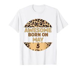 Impresionante desde el 5 de mayo 5 de mayo Cool Leopard Print Birthday Camiseta