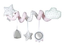 roba Espiral de Actividades para Cuna Kleine Wolke - Cochecito Interactivo con Elementos Sensoriales - Juguetes Colgantes en Rosa/Blanco