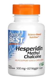 Doctor's Best Hespéridine Méthyl Chalcone 500mg - Antioxydant Puissant pour la Santé Vasculaire - 60 Capsules Végétales