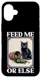 Feed Me Or Else Plante pour Chat Chaton Plantes Amoureux des chats Coque pour iPhone 16 Plus