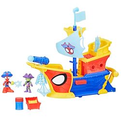 Marvel Hasbro Spidey e i suoi fantastici amici, Water-Webs, nave pirata giocattolo con ragnatele e bolle