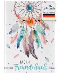 goldbuch 43 205 vriendenboek dromenvanger, DIN A5, om in te vullen, herinneringsboek aan vrienden, notitieboek met 88 geïllustreerde pagina's, omslag met kunstdruk, wit