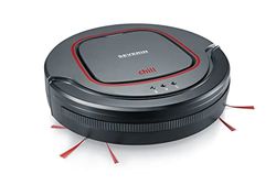 SEVERIN Robot aspiradora Chill®, aspirador potente para suelos duros y alfombras de pelo corto, robot de limpieza extraplano con detección de escaleras, gris platino, RB 7025